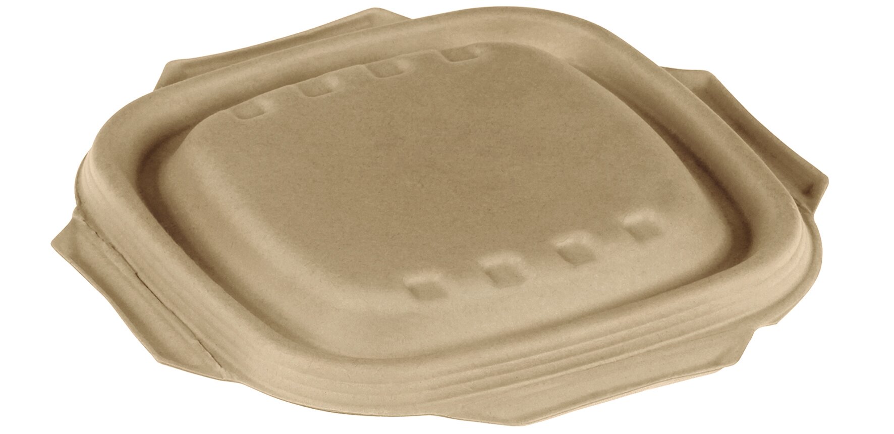 Deckel fest schließend naturesse Zuckerrohr, quadratisch, 17 x 17 cm