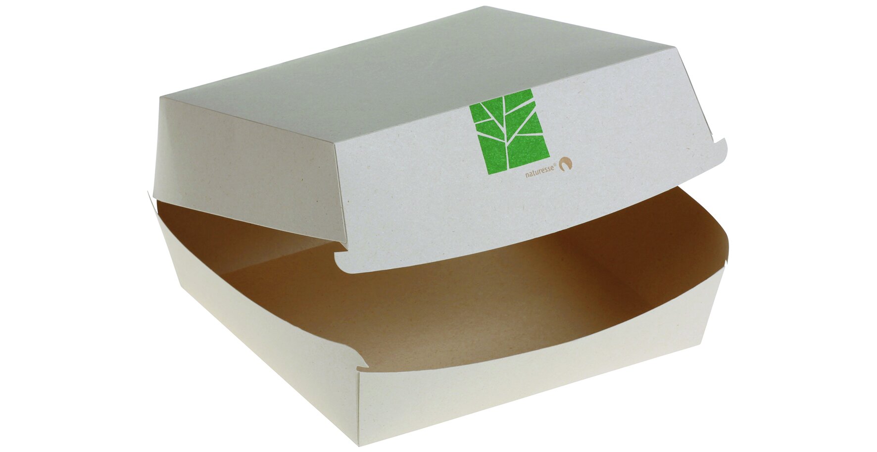 Burger-Box naturesse PaperWise, beige, 16 x 15,5 x 9 cm