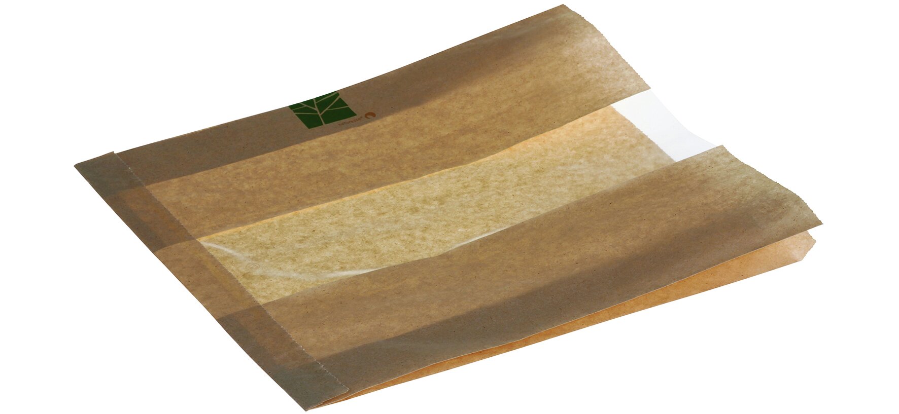 Sandwichbeutel mit Sichtfenster naturesse PaperWise/PLA, 27 x 26 cm