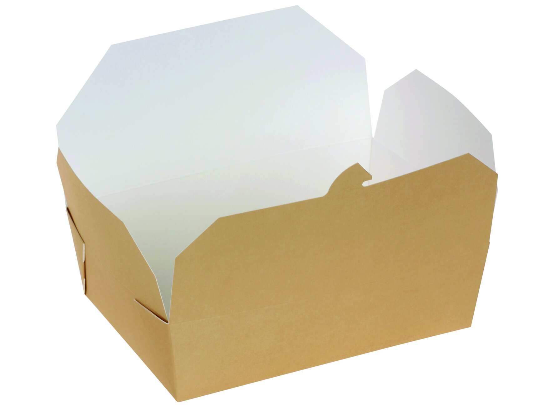 Take-away-Schachtel naturesse Karton/PLA, braun/weiß, 2000 ml