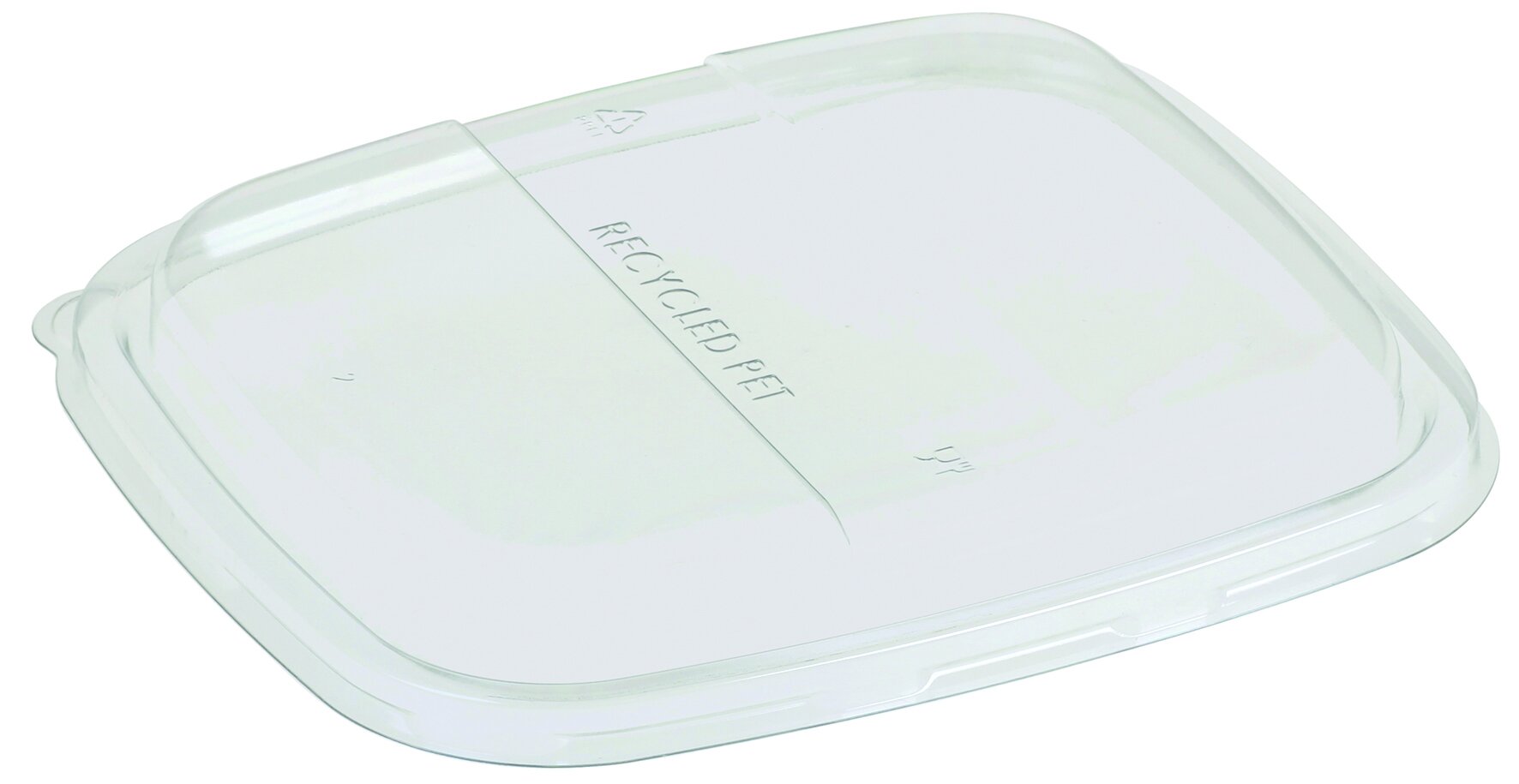 Deckel fest schließend suplesse rPET, transparent, rechteckig, mit Banderolenaussparung, 19,5 x 17 cm