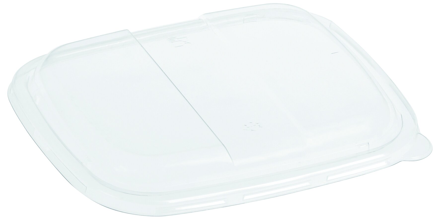 Deckel fest schließend naturesse PLA, transparent, rechteckig, mit Banderolenaussparung, 19,5 x 17 cm