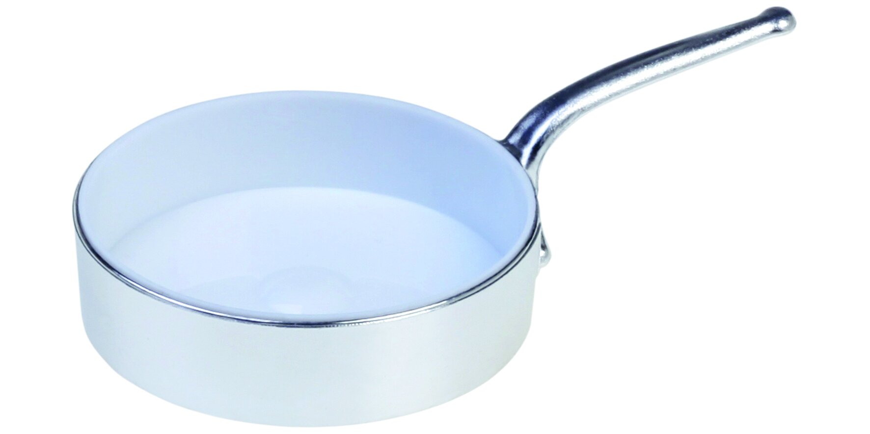 Häppchenschale designline Bratpfanne PS, silber/weiß, 30 ml