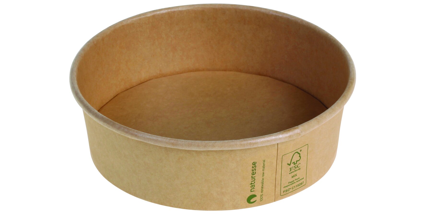 Schale naturesse Karton/PLA, braun, rund, 500 ml