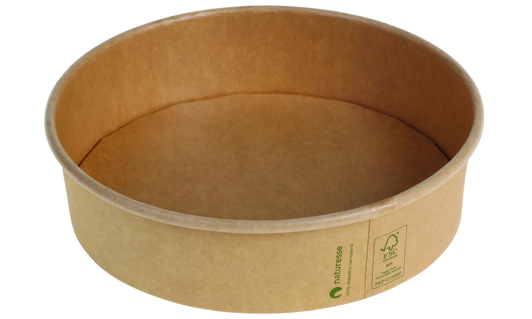 Schale naturesse Karton/PLA, braun, rund, 900 ml