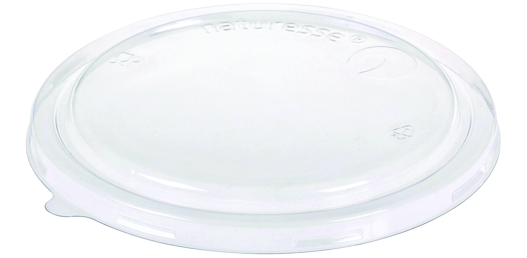 Deckel naturesse PLA, transparent, rund antifog, Ø 18,5 cm