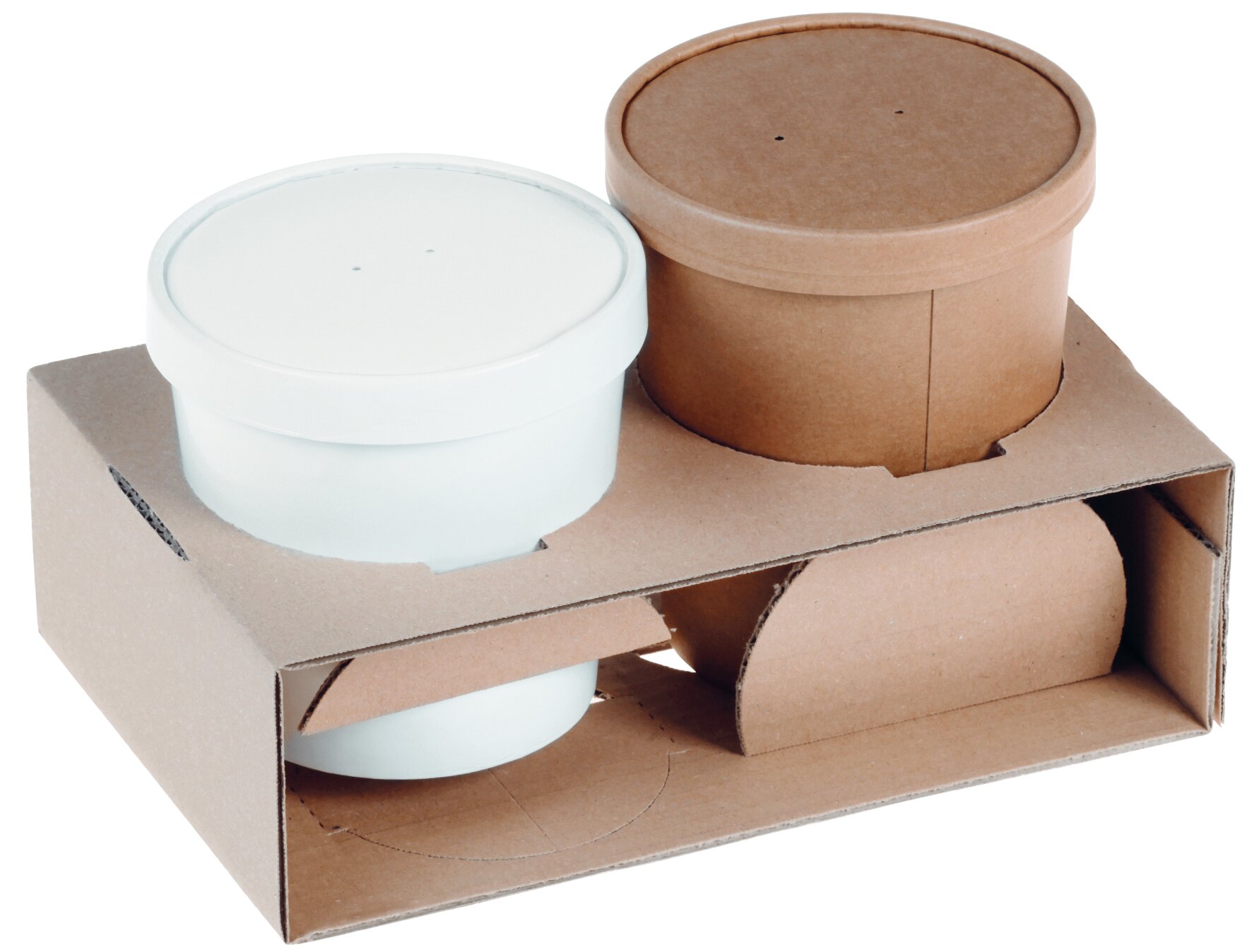 Becherhalter suplesse,  Karton, braun, 25 x 16 cm