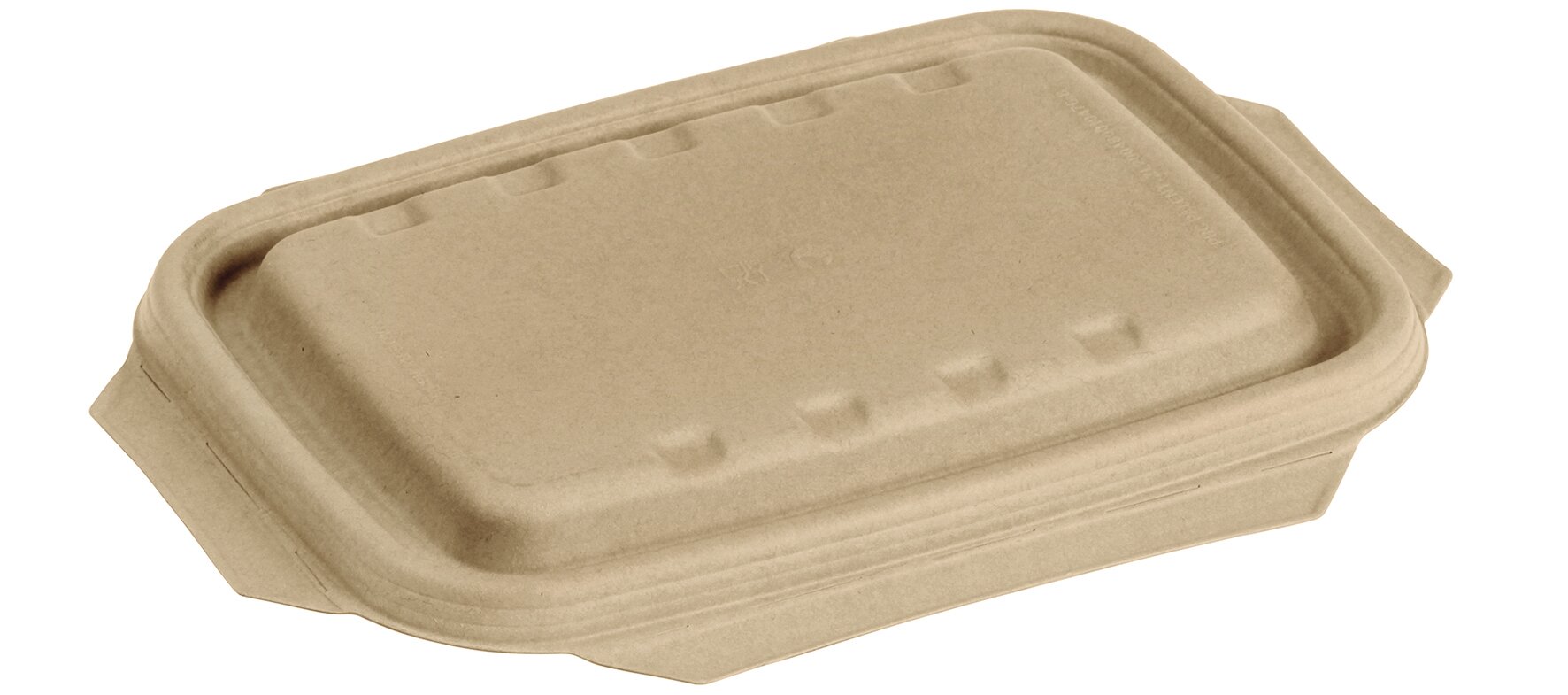 Deckel PFAS-frei naturesse Zuckerrohr, beige, rechteckig, stapelbar, 23 x 16,5 cm
