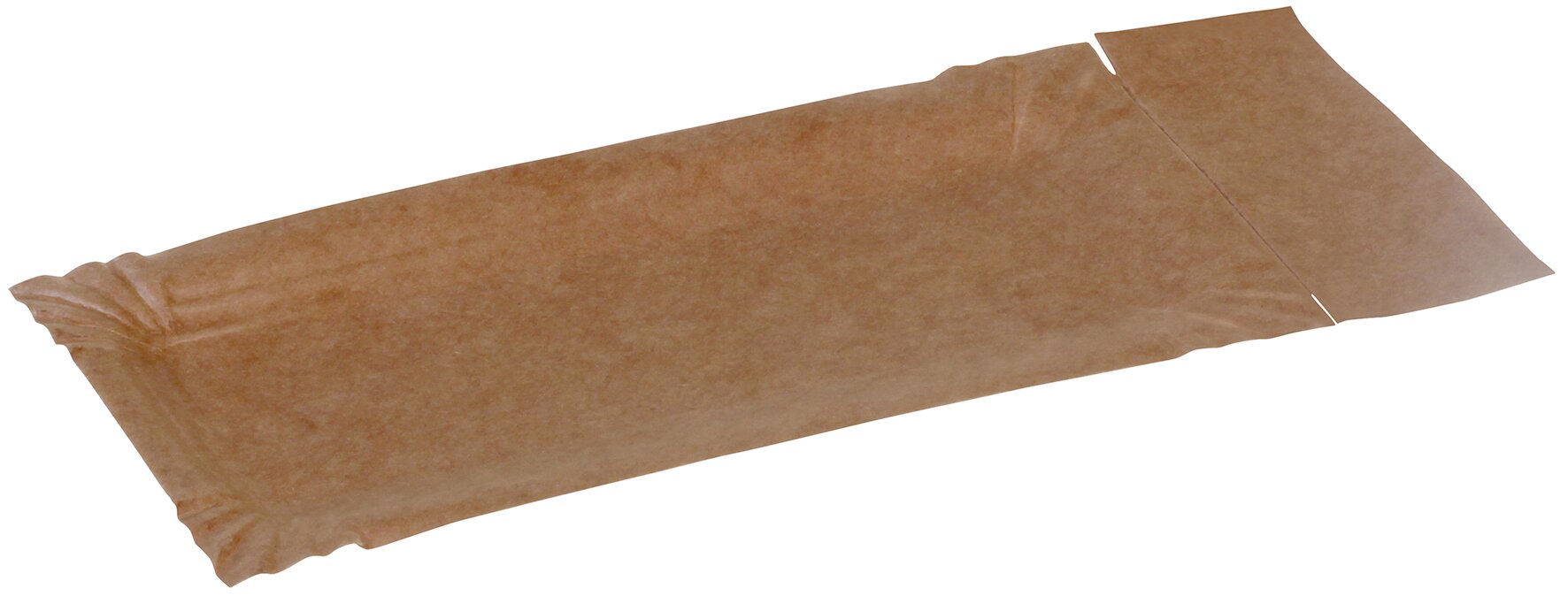 Teller mit Abriss Karton, braun, 8 x 18 + 3 cm