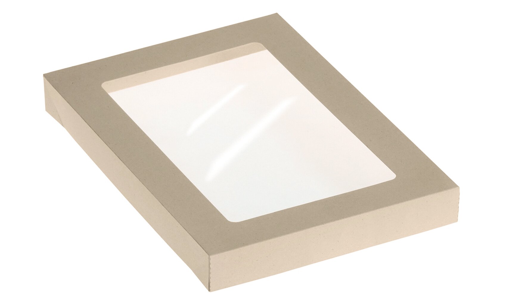 Deckel mit Sichtfenster naturesse, Bambus-Karton/PLA, rechteckig, 19 x 13 cm