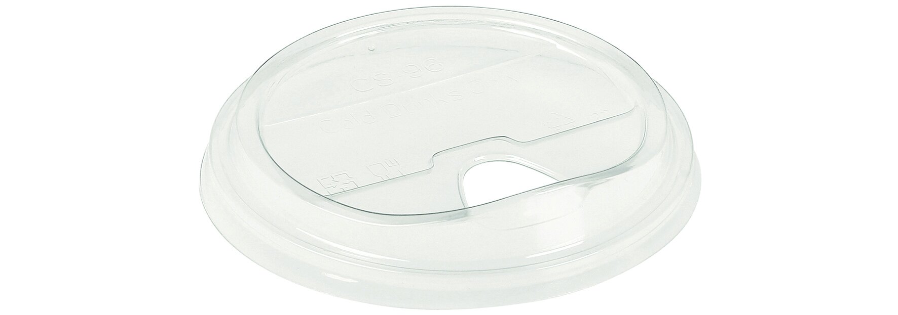 Deckel mit Trinköffnung naturesse PLA, transparent, Ø9,6 cm