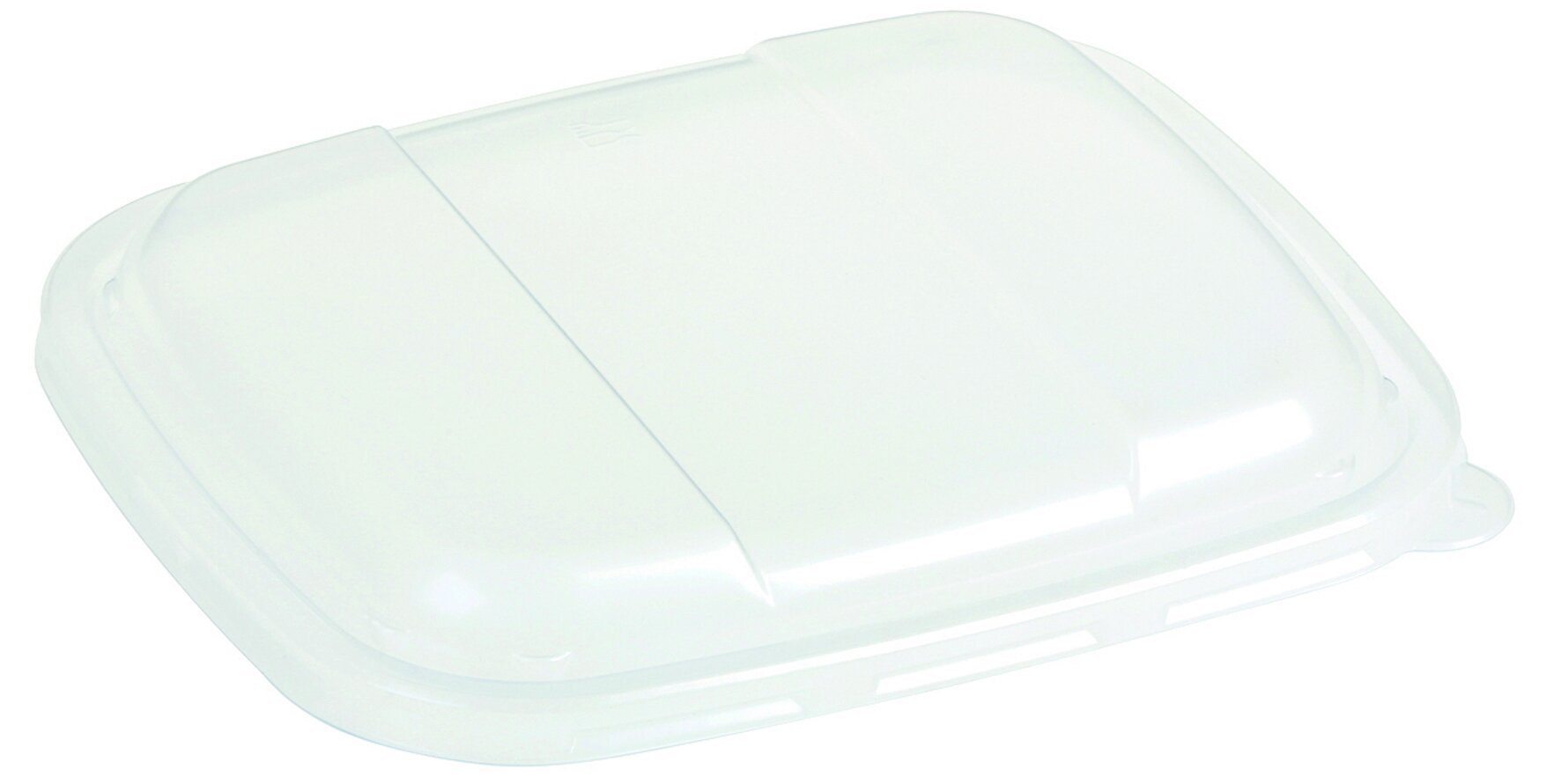 Deckel PP, transparent, rechteckig, antifog, mit Banderolenaussparung, 19,5 x 17 cm