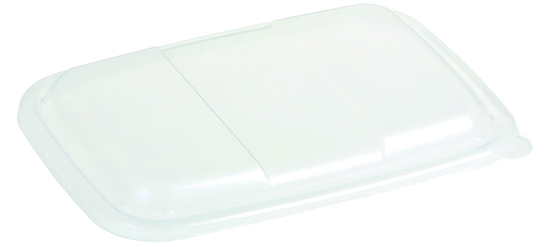 Deckel PP, transparent, rechteckig, antifog, mit Banderolenaussparung, 23 x 17 cm