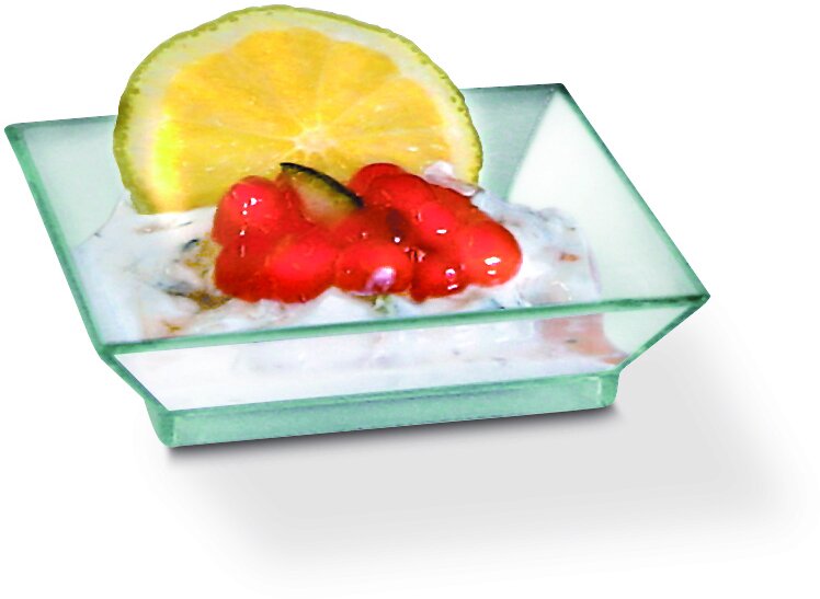 Schale designline Cubik PS, meerblau, 13 x 13 x 1,5 cm