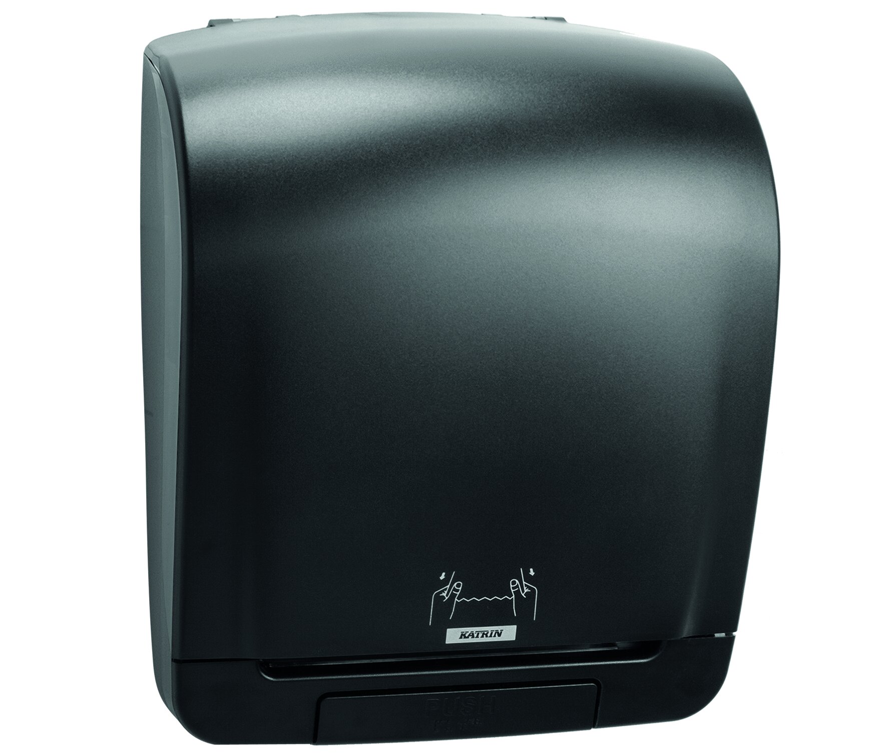 Rollenhandtuchspender mit Restrollenfunktion Katrin, schwarz