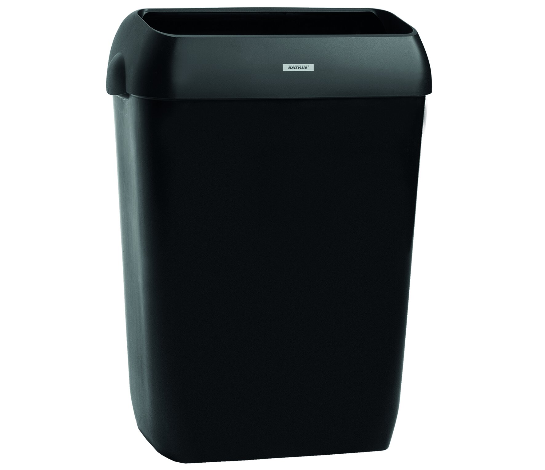 Mülleimer mit Wandhalterung Katrin, schwarz, 50 l