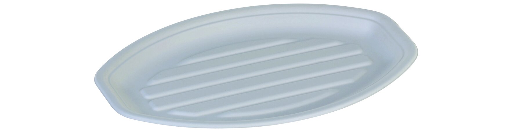 Servierplatte naturesse Zuckerrohr, weiß, oval, 34 x 23,5 cm