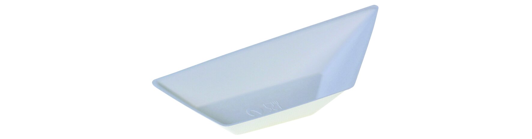 Häppchenschale naturesse LUXA Zuckerrohr, weiß, 16 x 8,1 x 1,6 / 2,3 cm