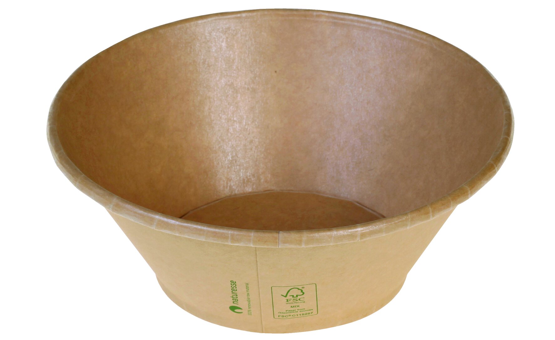 Schale naturesse Karton/PLA, braun, konisch, 980 ml