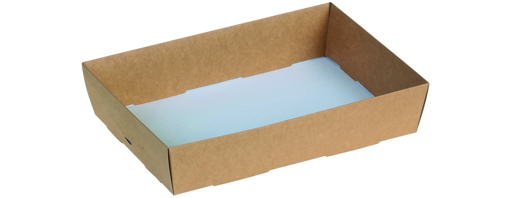 Food tray suplesse Karton, braun/weiß, 36,7 x 25,7 cm