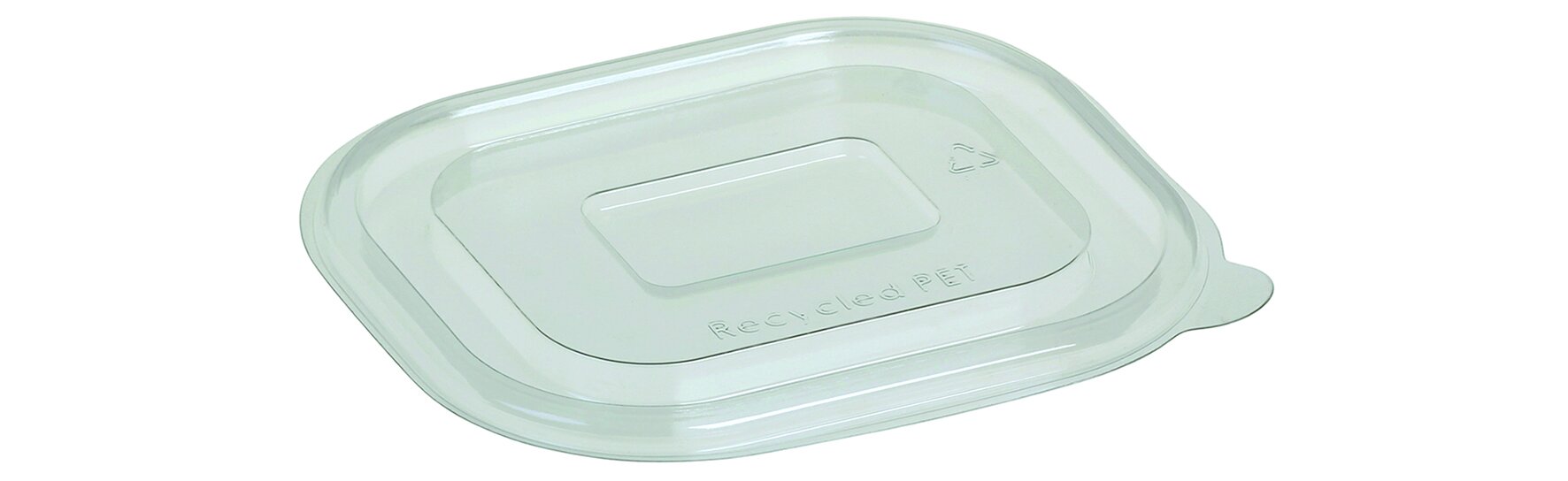 Deckel suplesse rPET, transparent, rechteckig, antifog, 10,5 x 12,5 cm