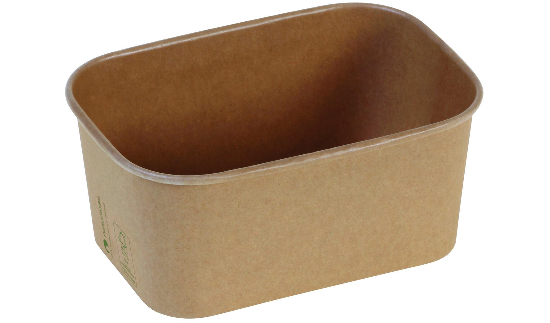 Schale naturesse Kraft-Karton PLA, braun, rechteckig, 1000 ml