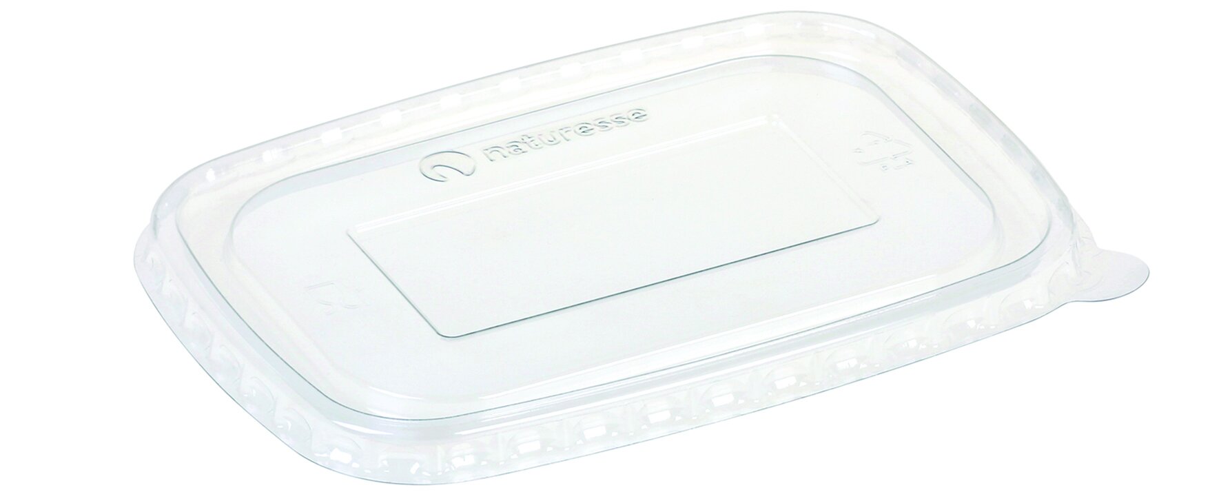 Deckel naturesse PLA, transparent, rechteckig, antifog, 17,3 x 12 cm