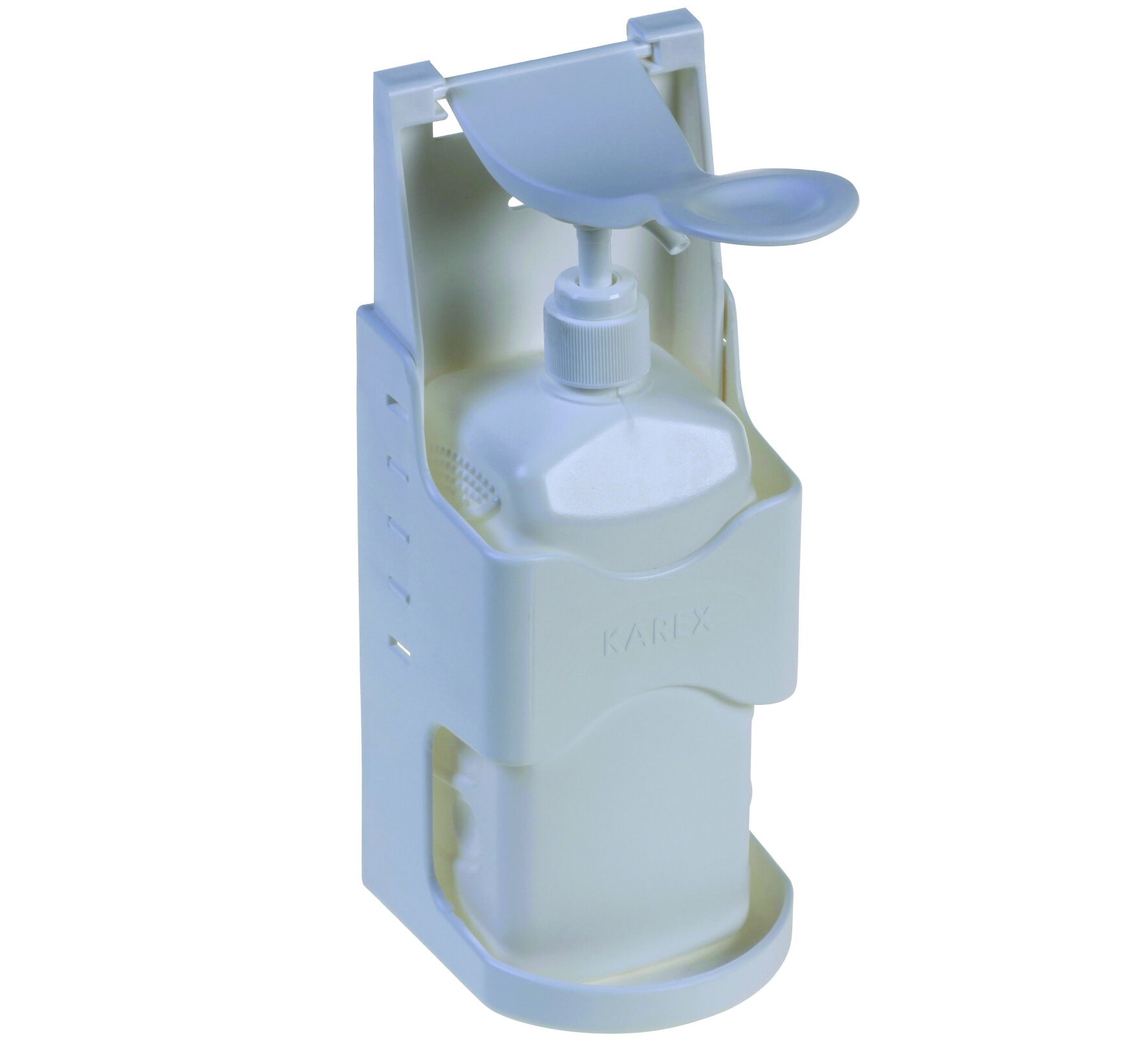 Spender für Seife & Desinfektionsmittel inkl. Halterung, weiss, 1000 ml