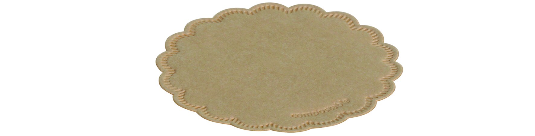 Untersetzer Papier, braun, rund, Ø 9 cm