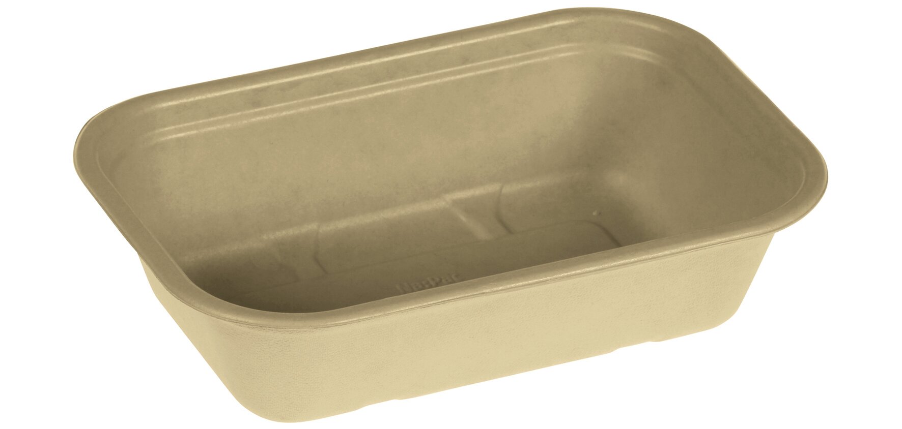 Schale naturesse Zuckerrohr/PBAT, rechteckig, beige, 1000 ml