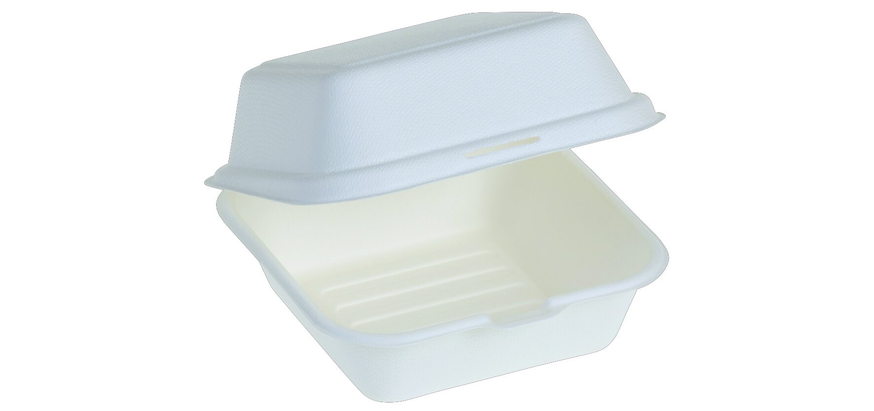 Burger-Box suplesse Zuckerrohr, weiß, 15,5 x 14,7 x 8,2 cm