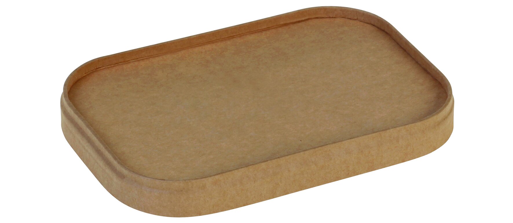Deckel naturesse Kraft-Karton/PLA, braun, rechteckig, 17,3 x 12 cm