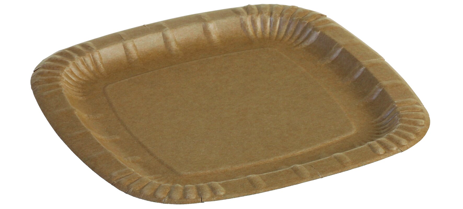 Teller mit Rand naturesse Kraft-Karton, braun, quadratisch, mit Fettbarriere, 23,5 x 23,5 cm