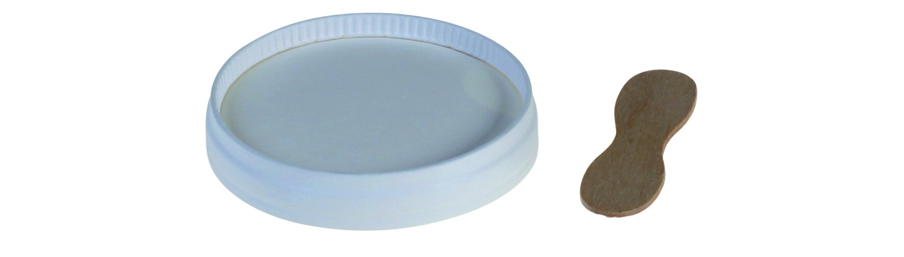 Deckel naturesse Karton/PLA, weiß, rund, Ø 6,8 cm