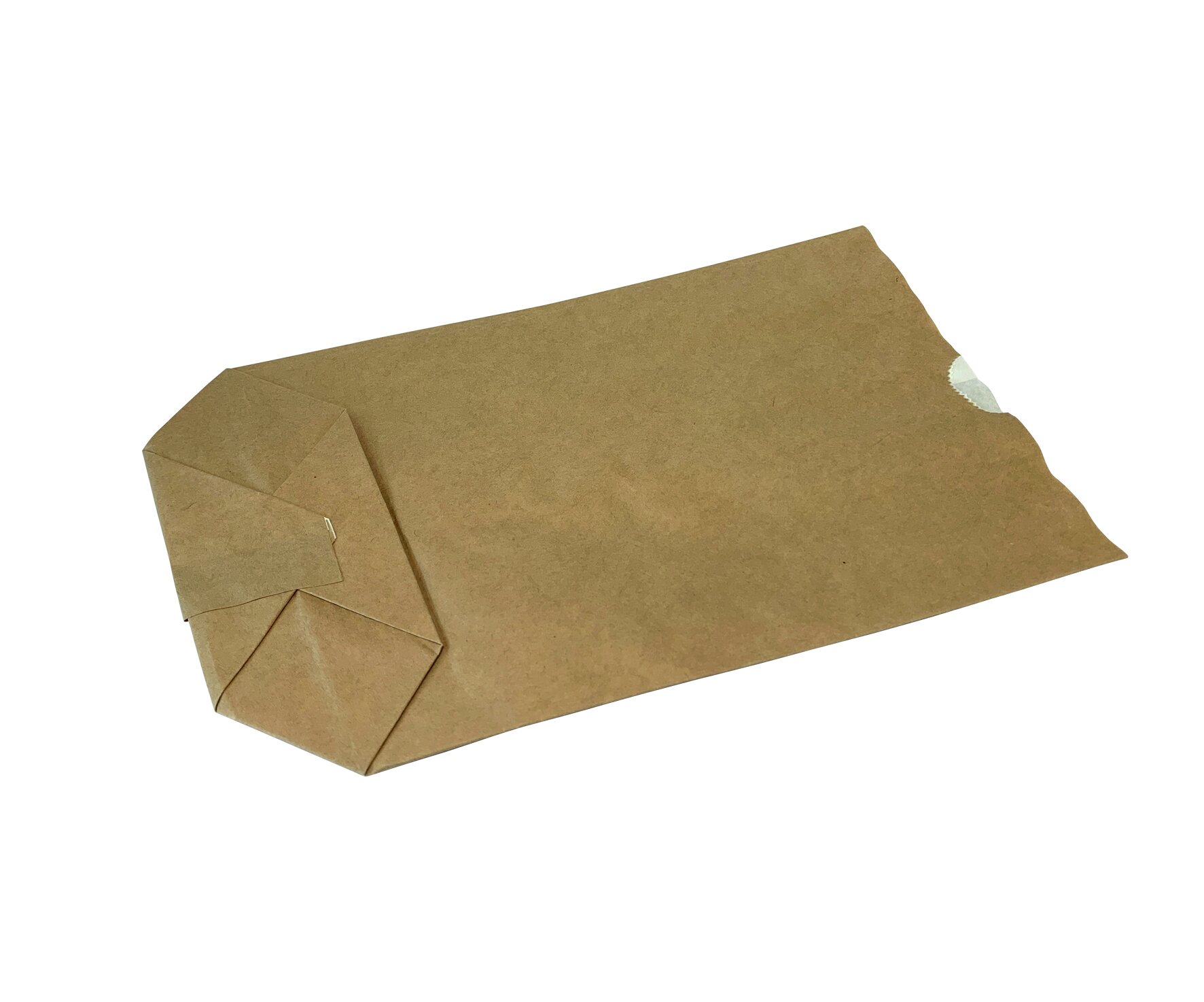 Kreuzbodenbeutel suplesse Papier/Pergamin,  braun/weiß, 15 x 23,5 cm