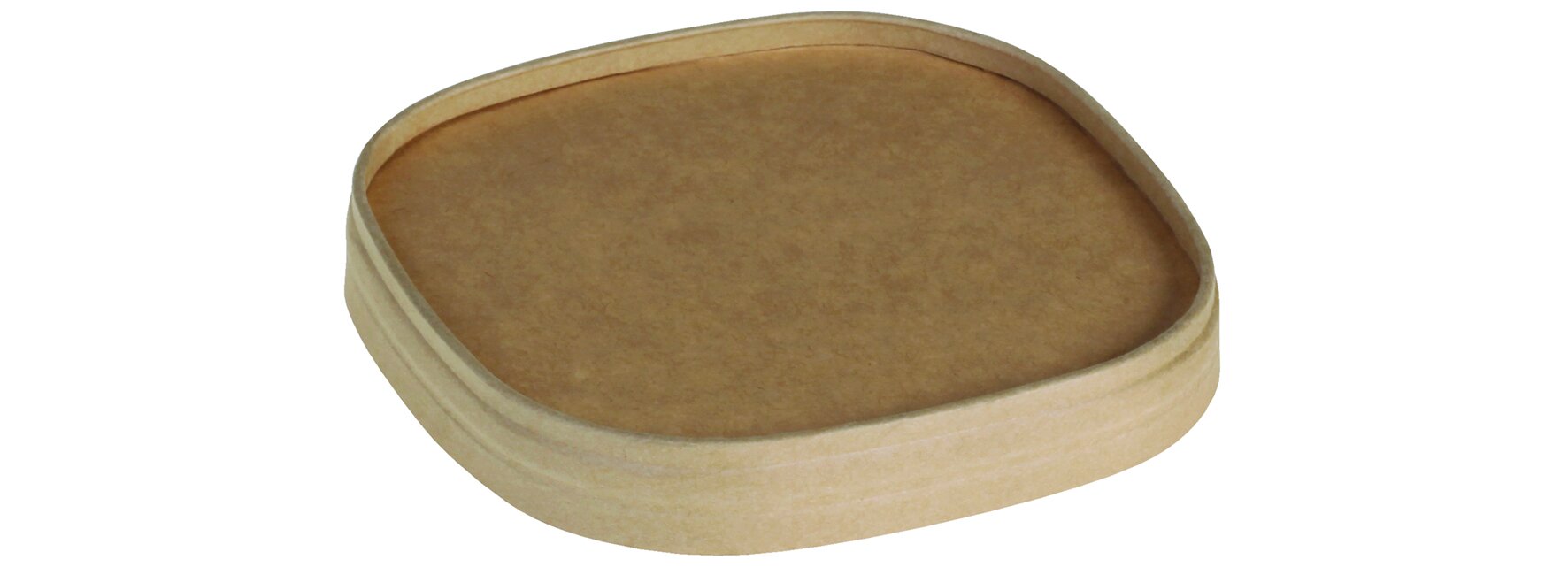 Deckel naturesse Kraft-Karton/PLA, braun, quadratisch, 11,5 x 11,5 cm