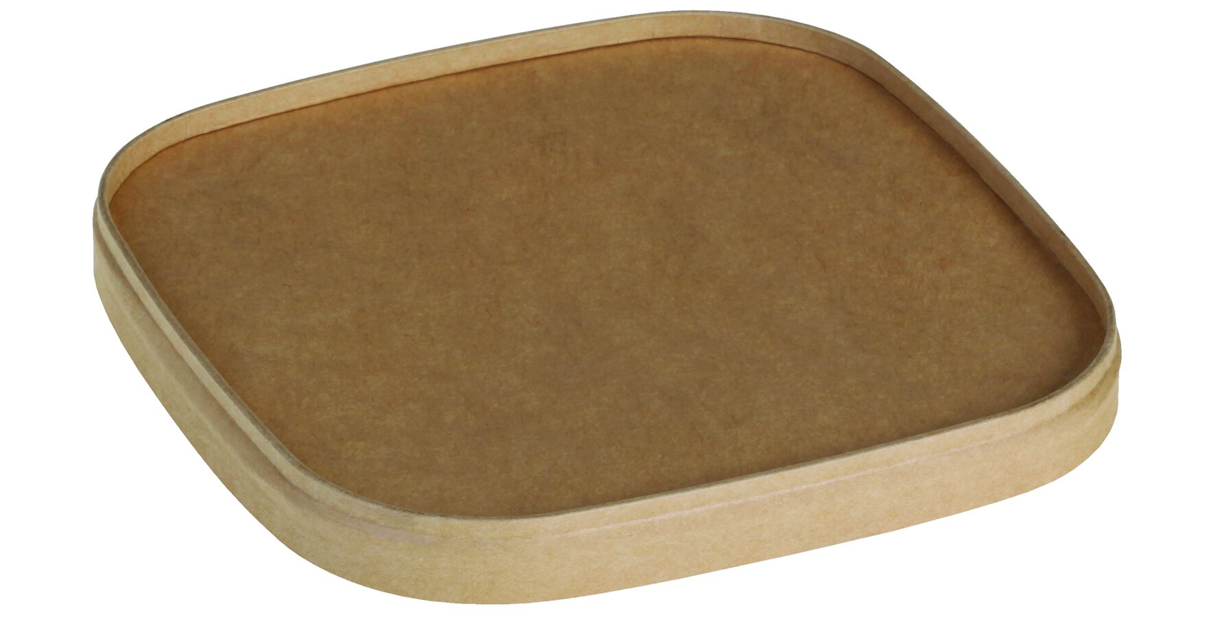 Deckel naturesse Kraft-Karton/PLA, braun, quadratisch, 17 x 17 cm