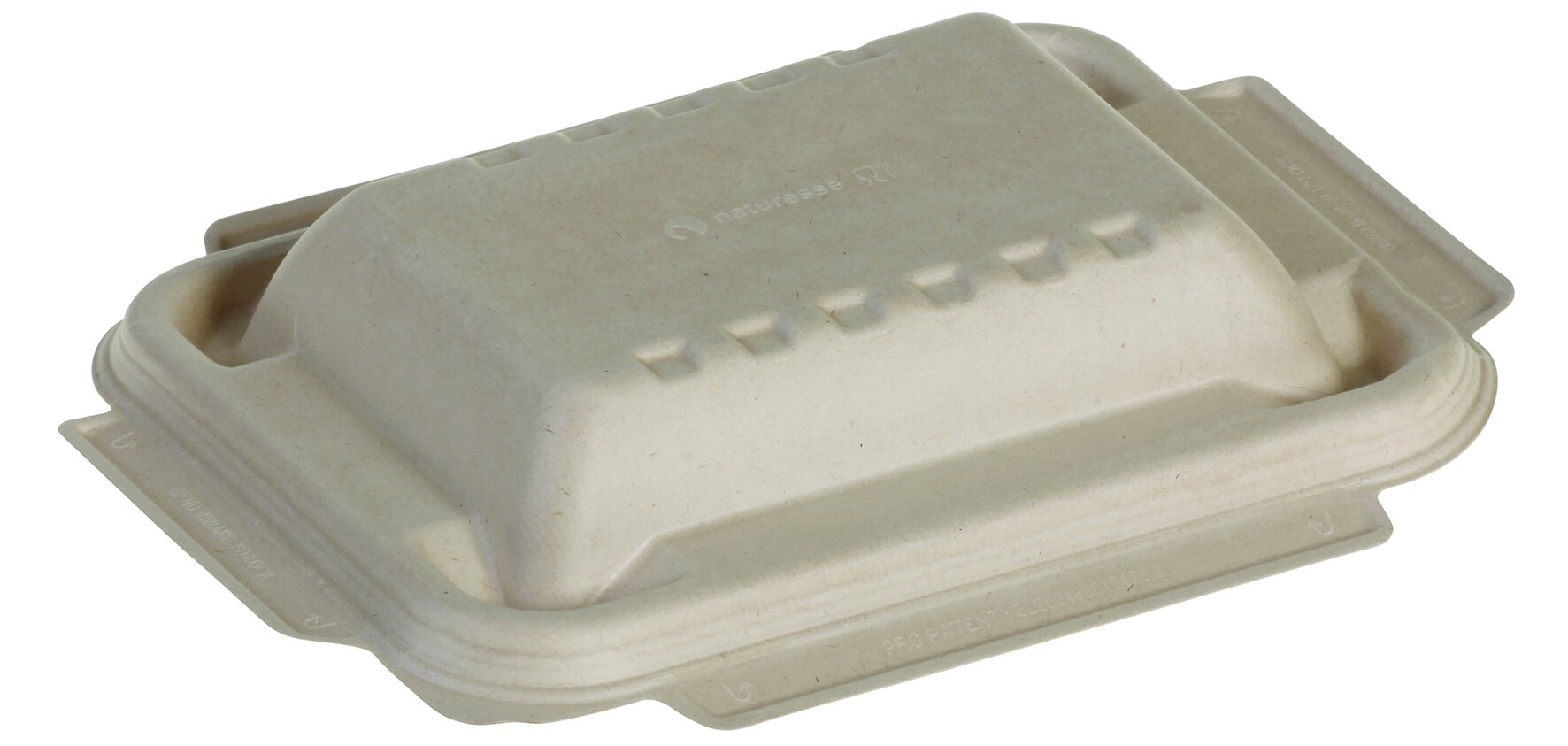 Domdeckel naturesse Zuckerrohr, rechteckig, 22,7 x 17,8 cm