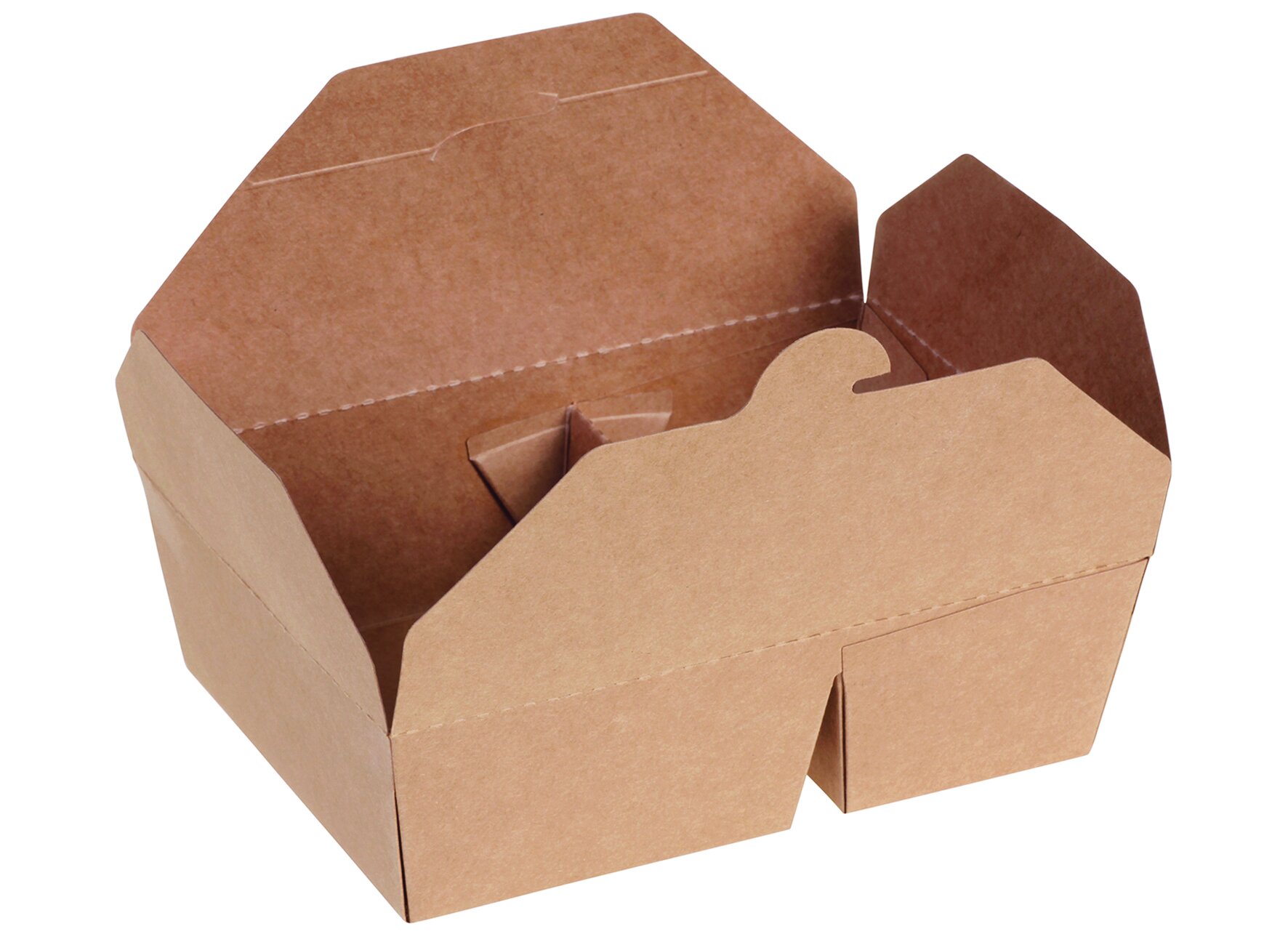 Take-away-Schachtel naturesse Karton / PLA, braun, 2-geteilt, 550 / 380 ml