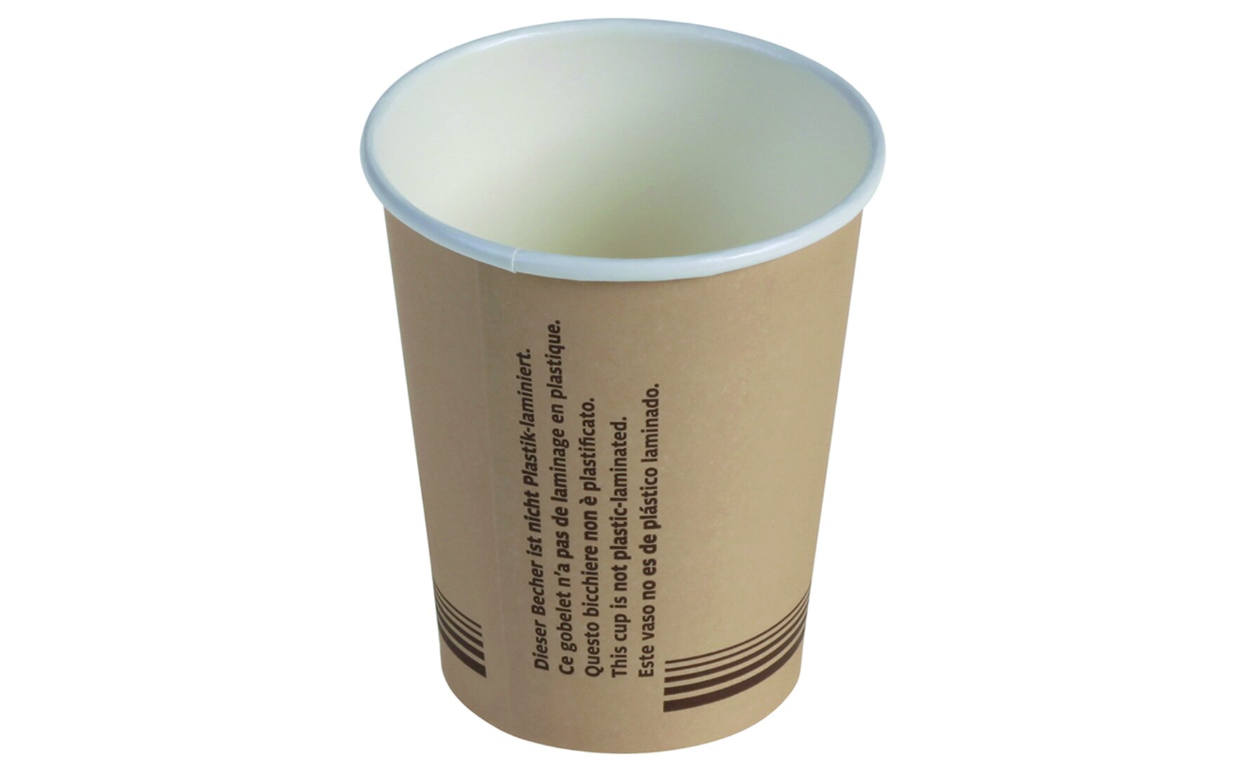 Becher ohne Plastiklaminierung naturesse Karton, braun, 300 ml