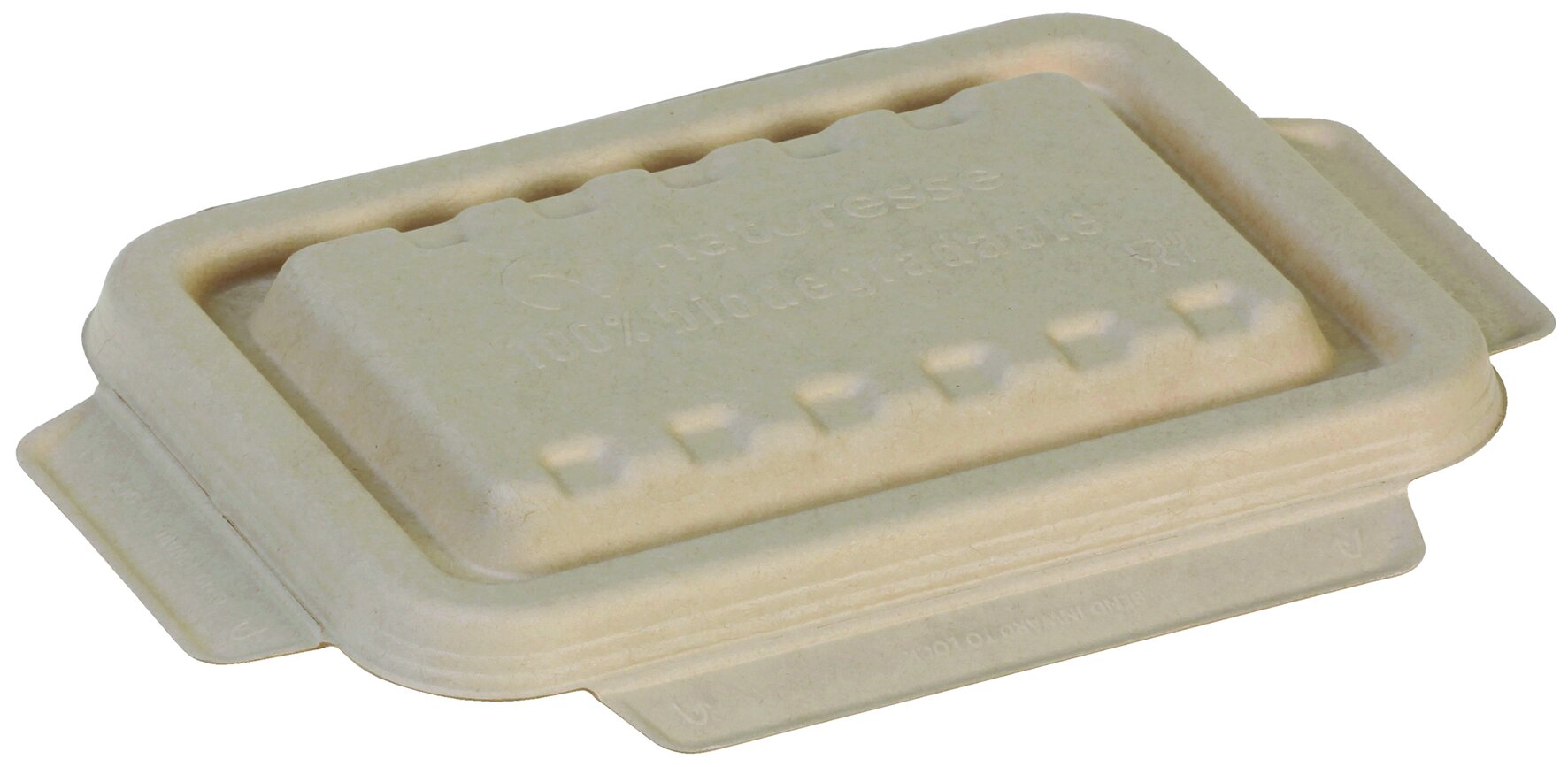 Deckel fest schließend naturesse Zuckerrohr, rechteckig, 17,5 x 12,5 cm