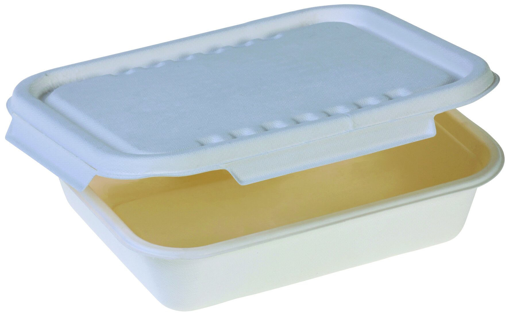 Menüschale mit Klappdeckel naturesse Zuckerrohr, weiß, 1600 ml