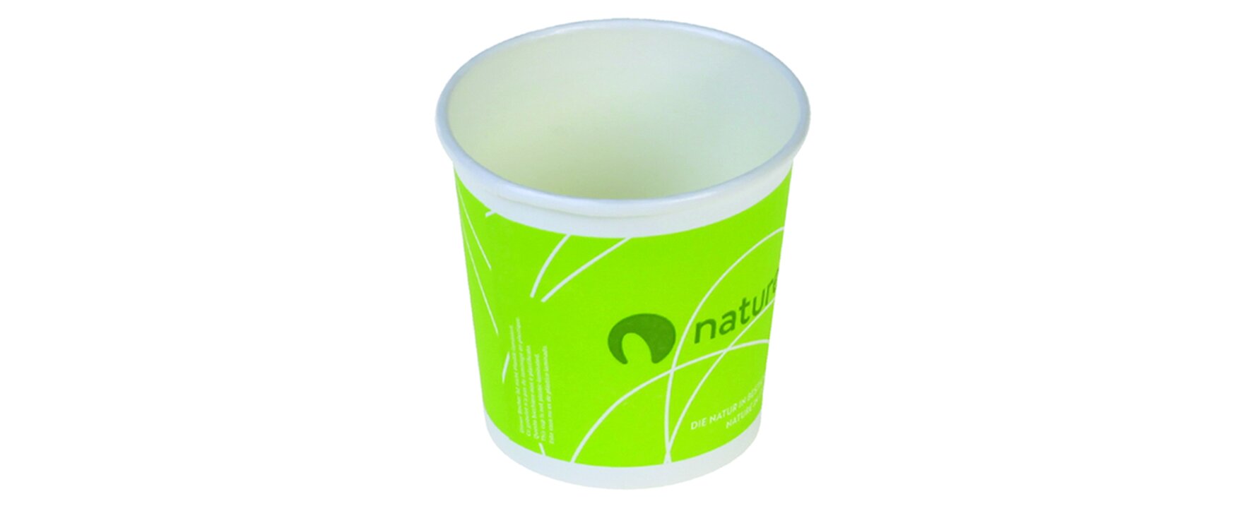 Becher ohne Plastiklaminierung naturesse Karton, grün, 100ml