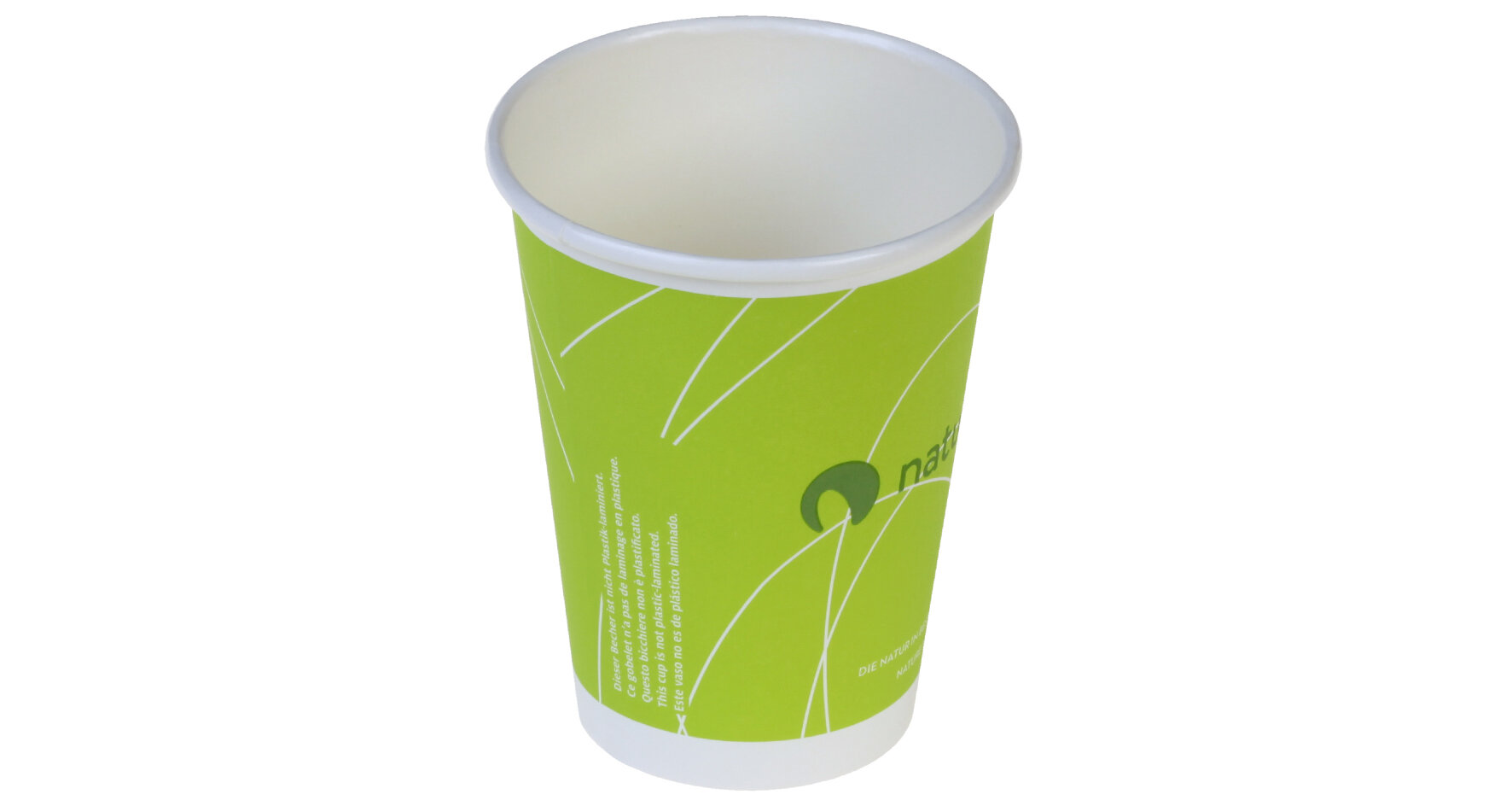 Becher ohne Plastiklaminierung naturesse Karton, grün, 200ml