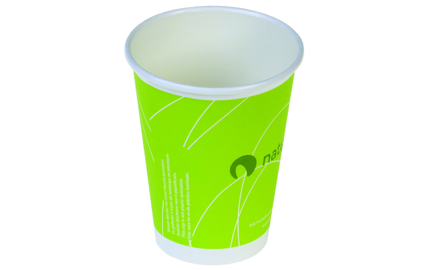 Becher ohne Plastiklaminierung naturesse Karton, grün, 300ml
