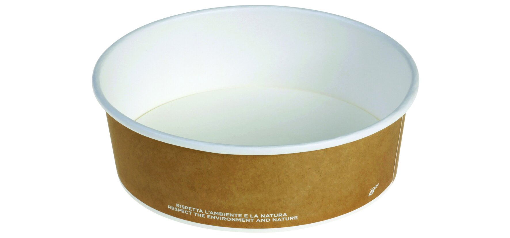 Schale naturesse Karton PLA, braun/weiß, rund, 690 ml