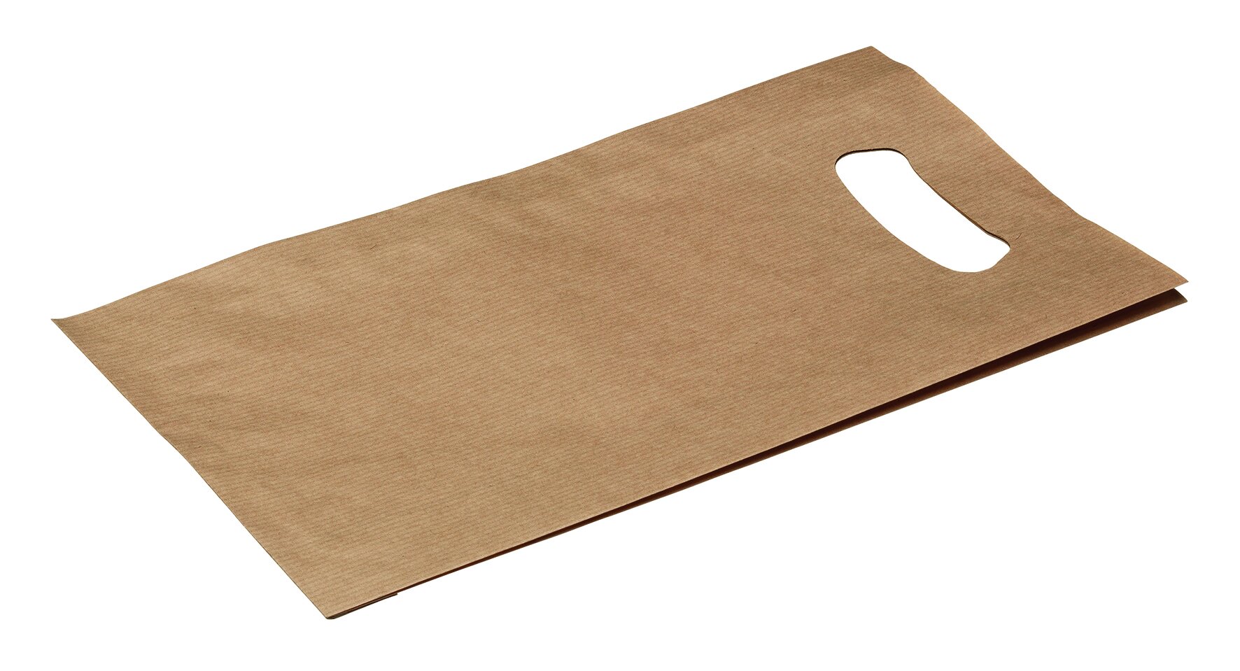 Tragetasche mit Griffloch suplesse Papier, braun, 60 g/m², 23 x 43 + 2 x 4 cm
