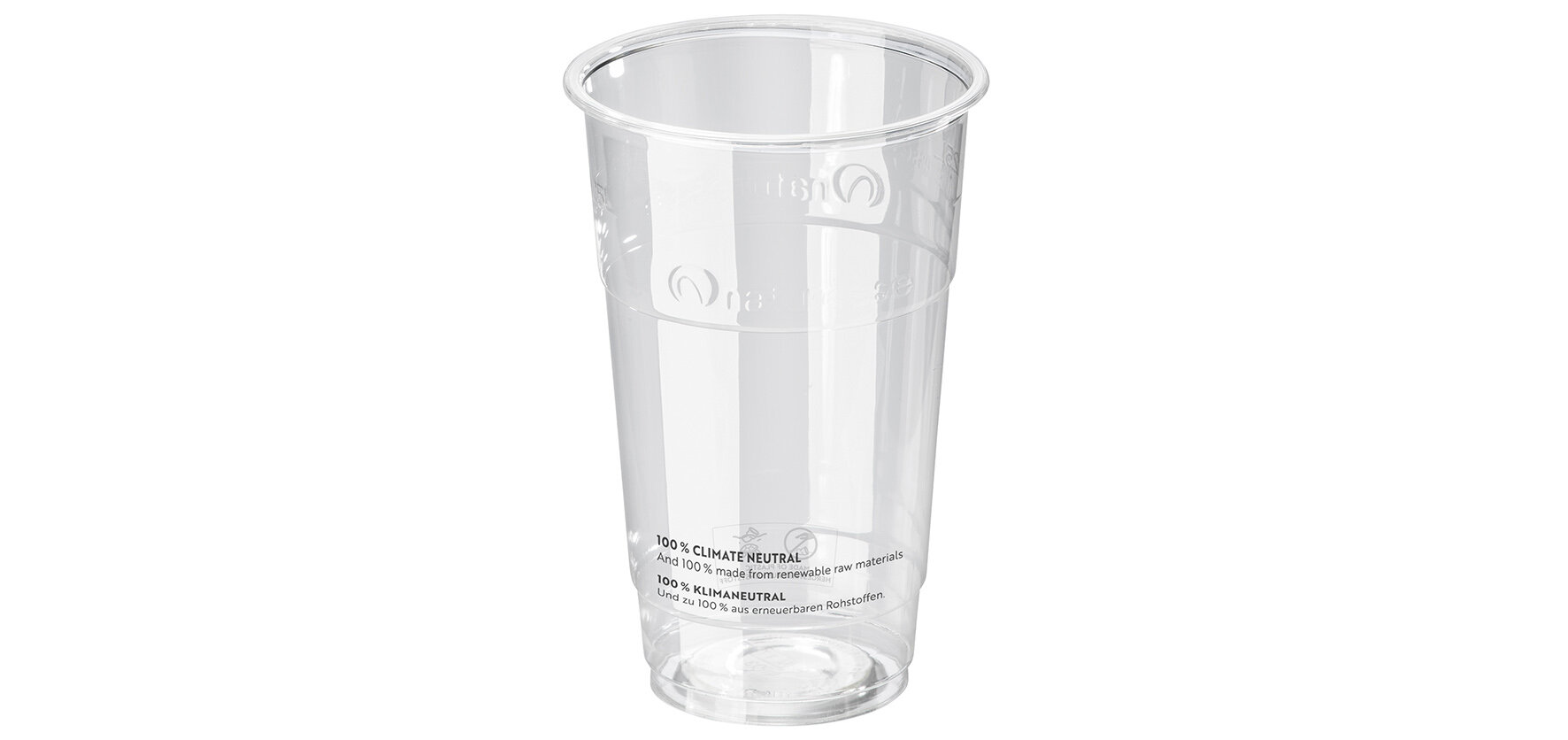 Trinkbecher geeicht SUP-Logo naturesse PLA, transparent, 250 ml