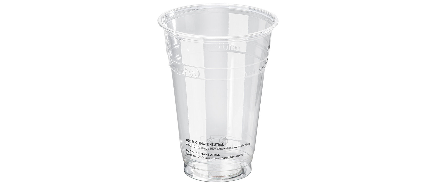 Trinkbecher geeicht SUP-Logo naturesse PLA, transparent, 400 ml