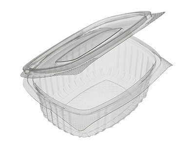 Schale mit Klappdeckel PET, transparent,  rechteckig, 250 ml